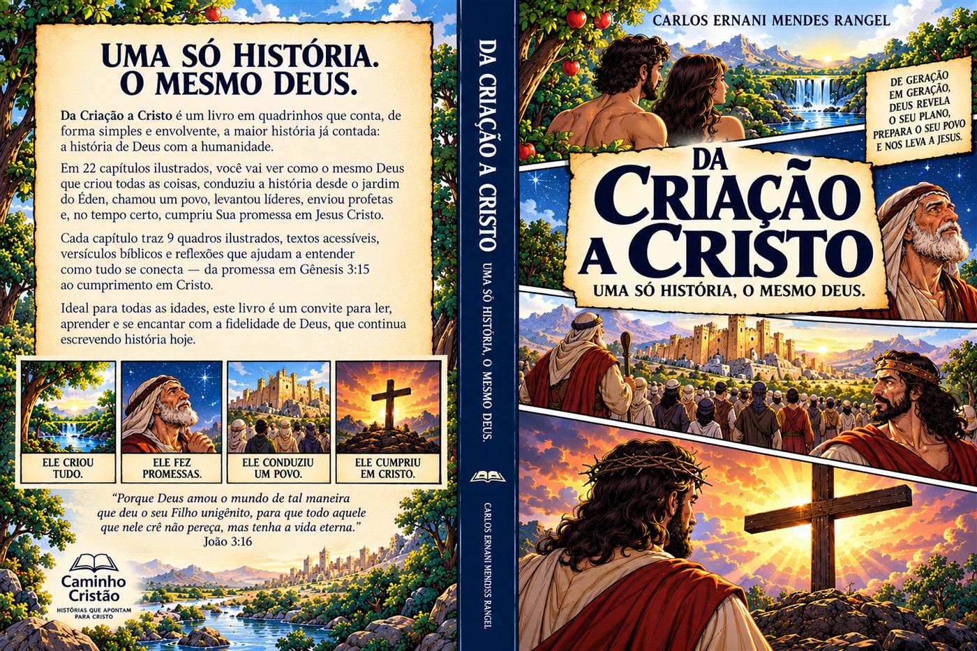 Capa do livro em quadrinhos Da Criação a Cristo